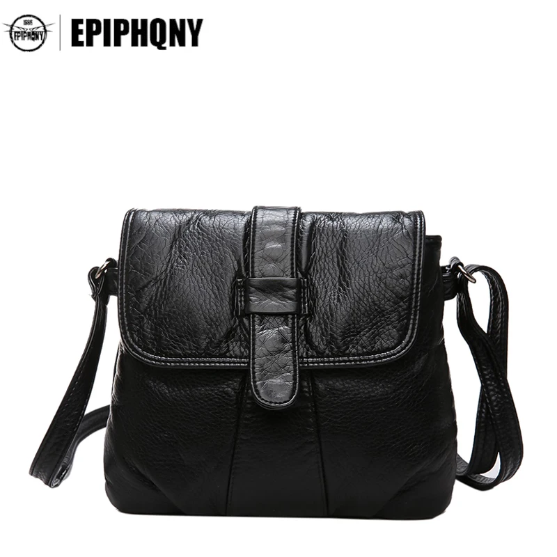 Leather Women Messenger Bag Small Crossbody Bags Vintage Chain Shoulder Bag Famous Women Handbag Purses
