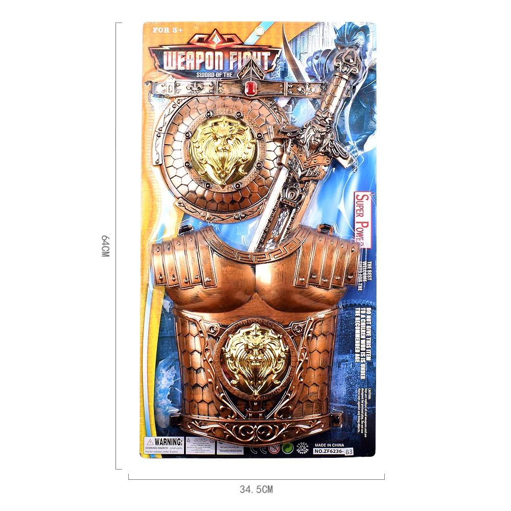 Günstig Bronze Waffe Set Simulation Bogen Pfeil Schwert Schild Rüstung Kombination kinder Spielzeug Waffen Cosplay Schwert Ritter 1557