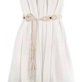 

belts for women knitted Hollowwomen belt wide decoration fashion female dress high quality Wax rope