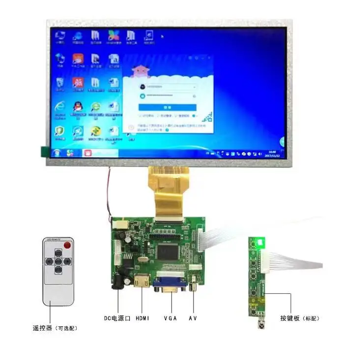 ЖК Дисплей HDMI 1024*600 10 1 дюйма с монитором платы драйвера для мини компьютера Raspberry Pi