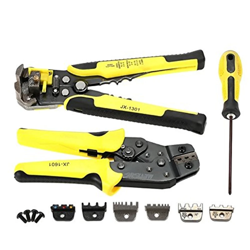 

4In1 Wire Crimper Tools Kit Multitool Engineering Ratchet Terminal Crimping Plier Wire Crimper + Screwdriver +end Terminals New