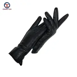 CHINGYUN/2019 новые женские перчатки из натуральной кожи перчатки из оленьей кожи зимние женские мягкие теплые накладки Balck lacess варежки