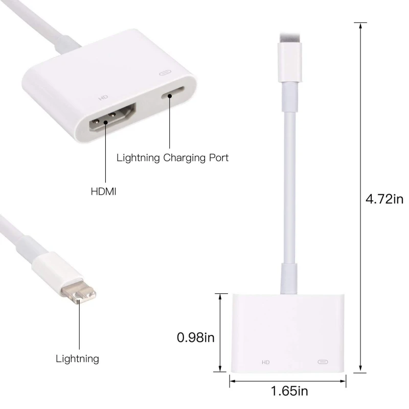For Lightning to Digital AV HDMI 4K USB Cable For iPad to HDMI Adapter Connector 1080P HD Adapters For Iphone X 8/7/6/Ipad Air For Lightning to Digital AV HDMI 4K USB Cable For iPad to HDMI Adapter Connector 1080P HD Adapters For Iphone X 8/7/6/Ipad Air
