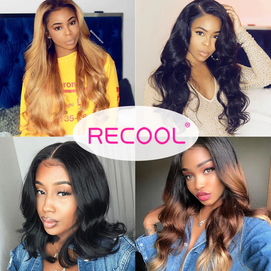 Recool Hair HD прозрачное фронтальное закрытие шнурка с детскими волосами бразильская объемная волна швейцарское кружево человеческие волосы фронтальное закрытие шнурка