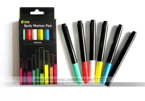 tattoo marker pens temporary tattoos pen painting water based paints jelly peanut butter 6pcs 3sets living colors kelly healthy paint