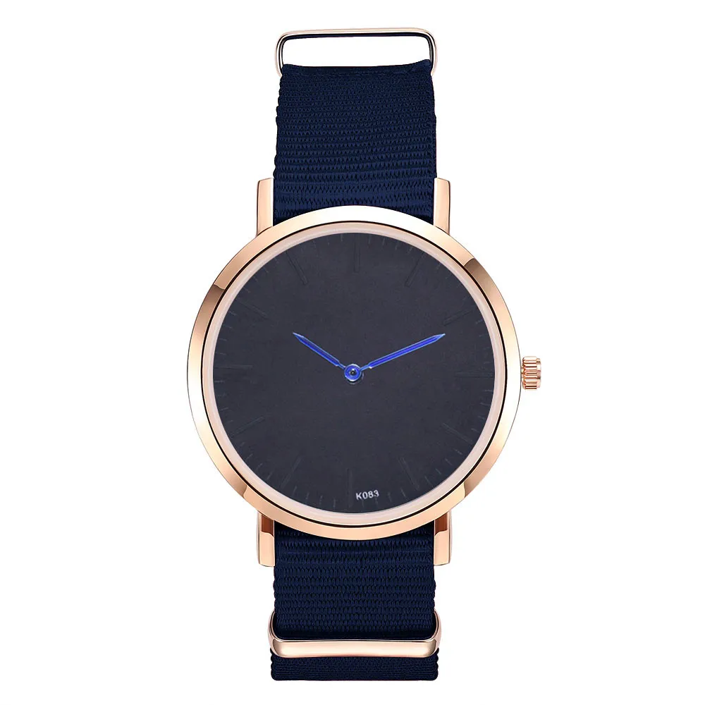 

Blue fashion & casual simple Watches Best Sale Nylon Cloth Band Watches unisex date Clock Women For dropshipping OC0805