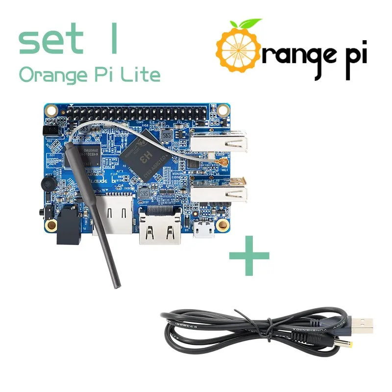 Оранжевый Pi Lite SET1: OPi Lite и USB к DC 4,0 мм-1,7 мм кабель питания Поддержка Android, Ubuntu, Debian