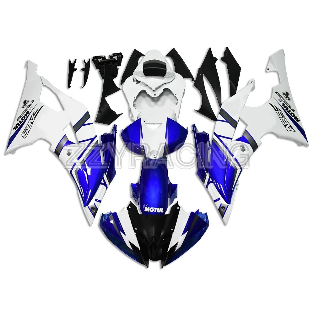 

Injection Fairings Kit for Yamaha YZF-600 R6 2008 - 2016 Complete ABS Plastic R6 08 - 16 Motorbike Body Kit Blue White Panels