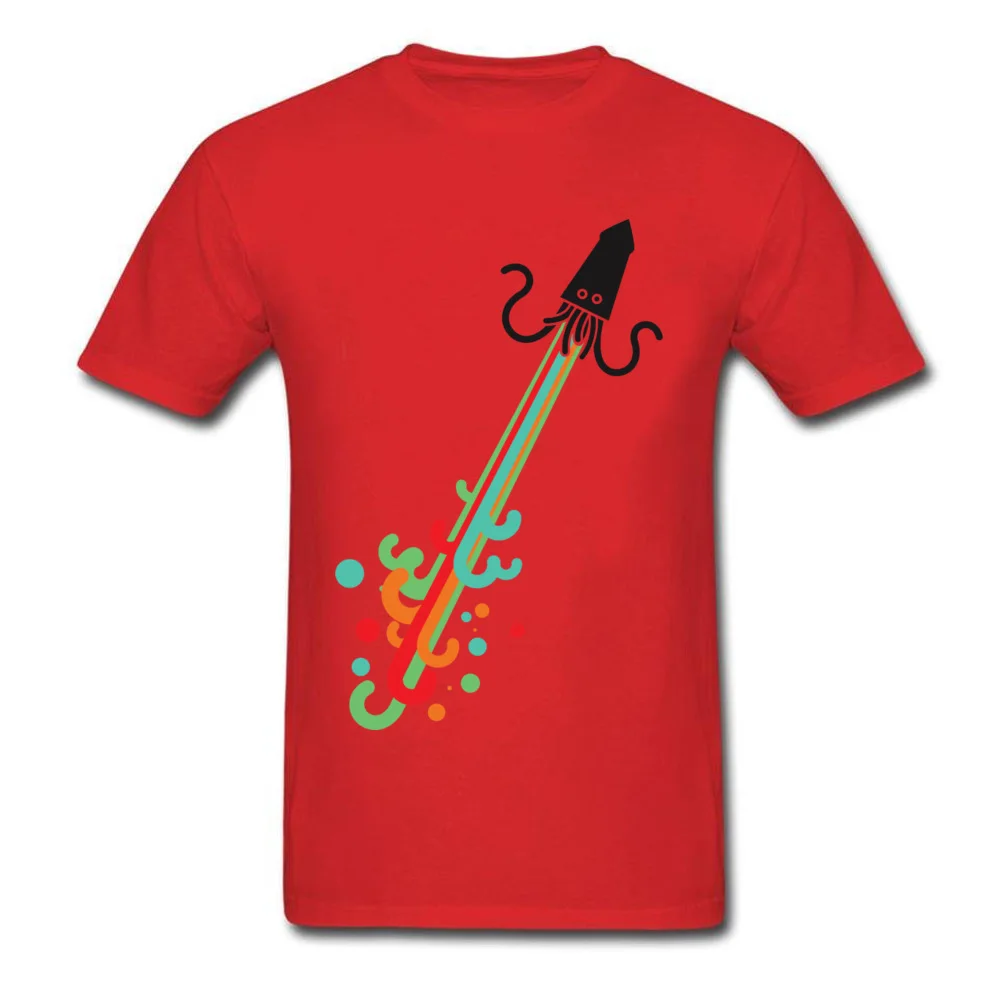 Fashion Men T Shirt Kraken cracking rainbow Europe Tops Shirts 100% Cotton Fabric Short Sleeve Camisa Tshirts O Neck Kraken cracking rainbow red