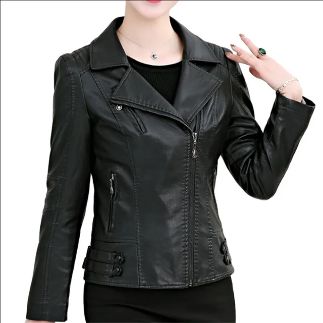 Spring Plus Size Women Leather Jackets Slim Fit Autumn