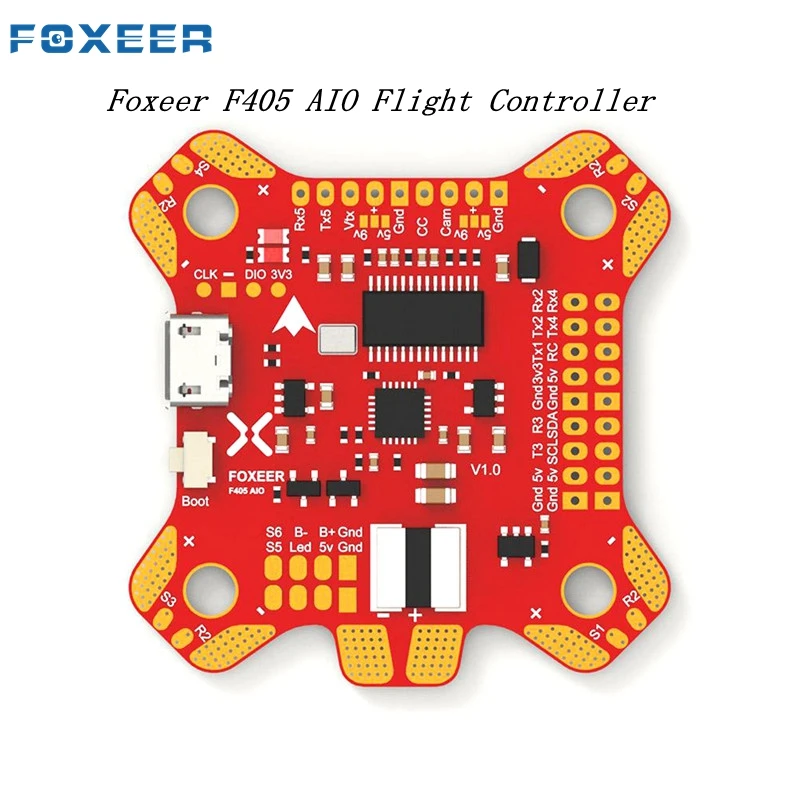 

Foxeer F405 AIO Betaflight Flight Controller STM32 MPU6000 OSD Built-in 5V/2A BEC PDB Camera Control For RC Models Drone Parts