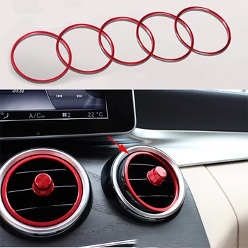 

5x Inner Air Outlet Blue Ring Cover Trim For Mercedes-Benz GLC Class X205 16-17 & C Class W205 15-17