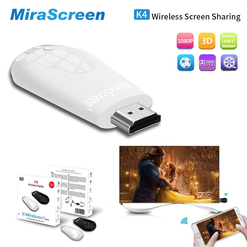 HDMI Wi-Fi дисплей ключ DLNA Mirascreen K4 адаптер ТВ карты Miracast Airplay для поддержки ПК Android планшет IOS