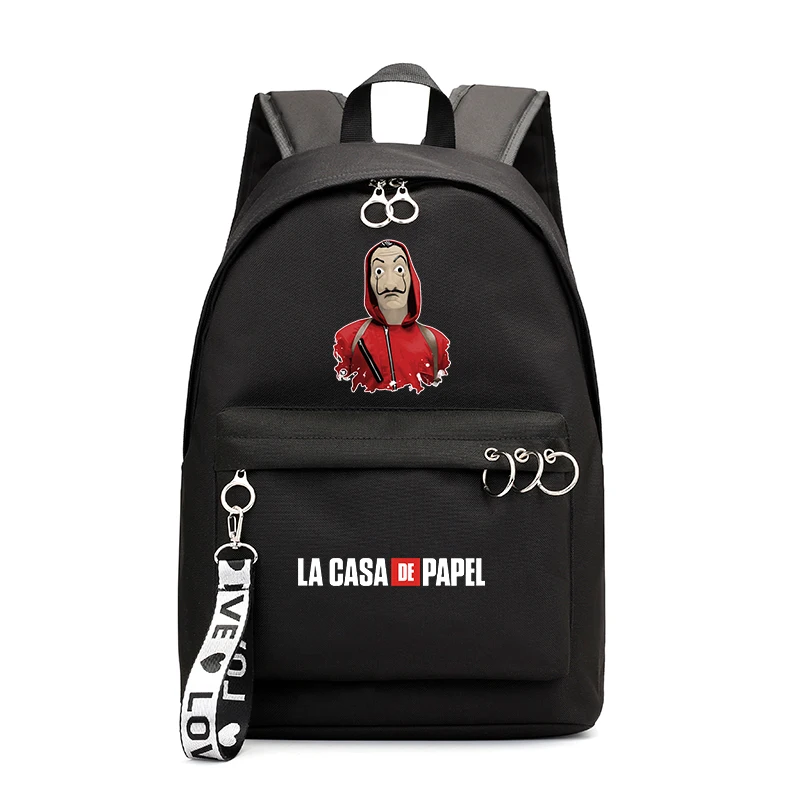 La Casa De Papel школьный рюкзак для девочек, Школьный Рюкзак Для Путешествий, сумка на плечо для ноутбука, черные рюкзаки, школьный рюкзак - Цвет: girls school bag 25