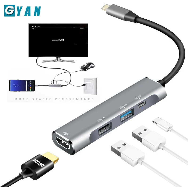 

USB C to HDMI Active Adapter for Samsung Dex Station Thunderbolt 3 Dock Huawei mate Type C Hub