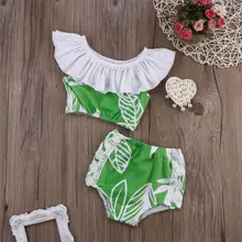 Танкини бикини купальник для маленьких девочек Летний Пляжный купальный костюм с высокой талией пляжная одежда