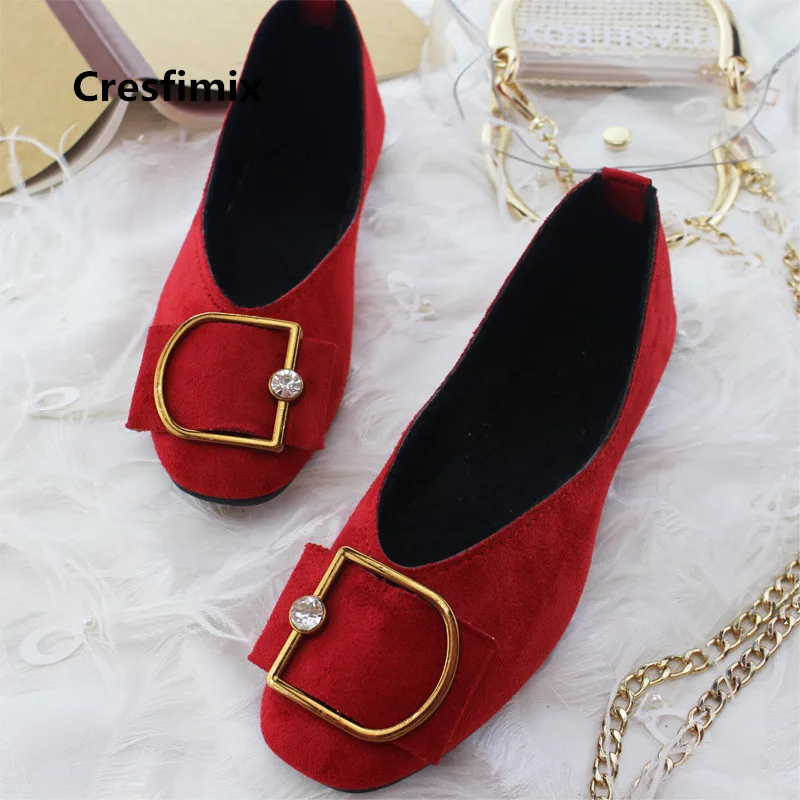 Cresfimix chaussures плиты femmes Женская мода мягкое покрытие (флок) офисная обувь на плоской
