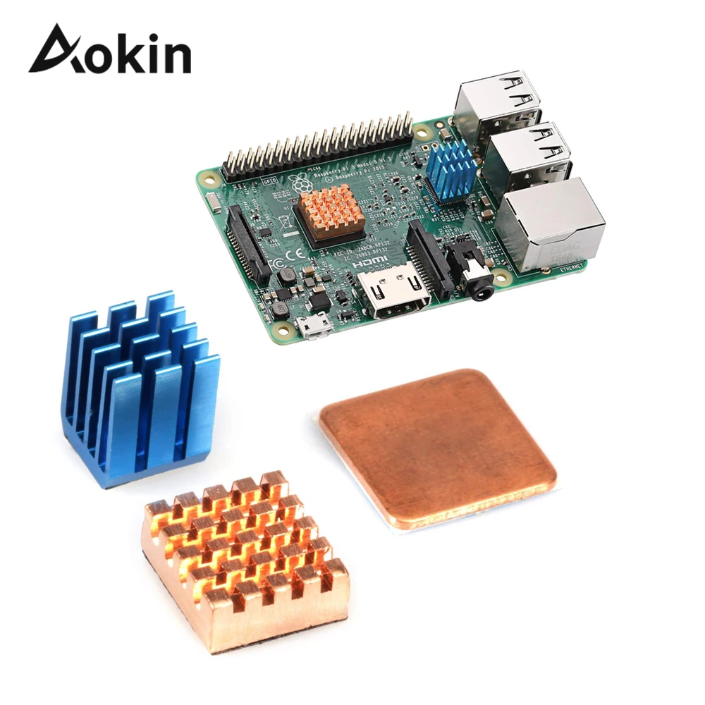 Для Raspberry Pi 3 радиатор медный алюминиевый кулер комплект для 3B + Plus 2|Аксессуары