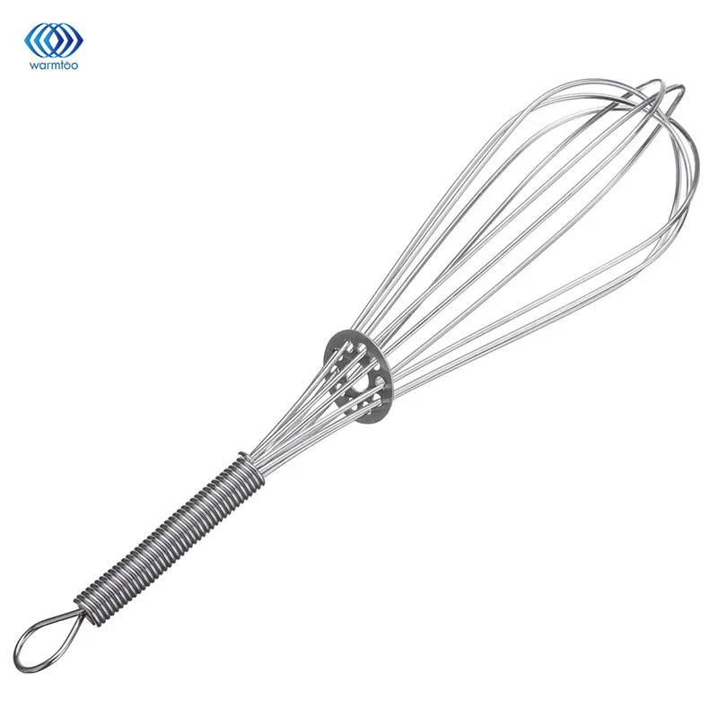 

Egg Beater Manual Spring Handle Stainless Steel Wiire Whisk Mixer Kitchen Gadget Household Stirring Tool For Kitchen