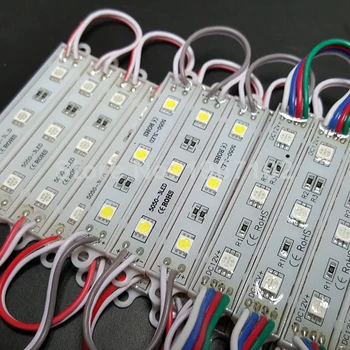 

20pcs IP65 5050 3 LED Module Waterproof Warm White,White,RGB Injection Molding Light for DC 12V