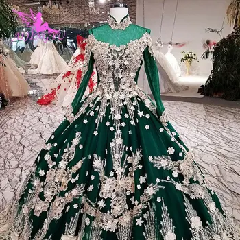شراءAIJINGYU فساتين بأكمام الزفاف الأيرلندية 2021 كرات فاخرة غير رسمية المشاركة انظر من خلال ثوب بسيط الزفاف فستان الزفاف
