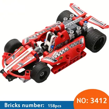 

new hot sale 3412 warrior dazzing red racer pull back technic car Building Block Sets Toys Bringuedos DIY