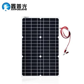 

Xinpuguang 30W 18V Flexible Solar Panel Light with Alligator Clip Cables Cell Module DIY RV Marine Outdoor Car LED Camping