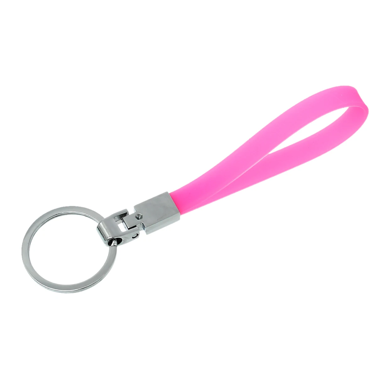 DoreenBeads Alloy + Rubber Key Chains Key Rings Circle Ring Silver Tone