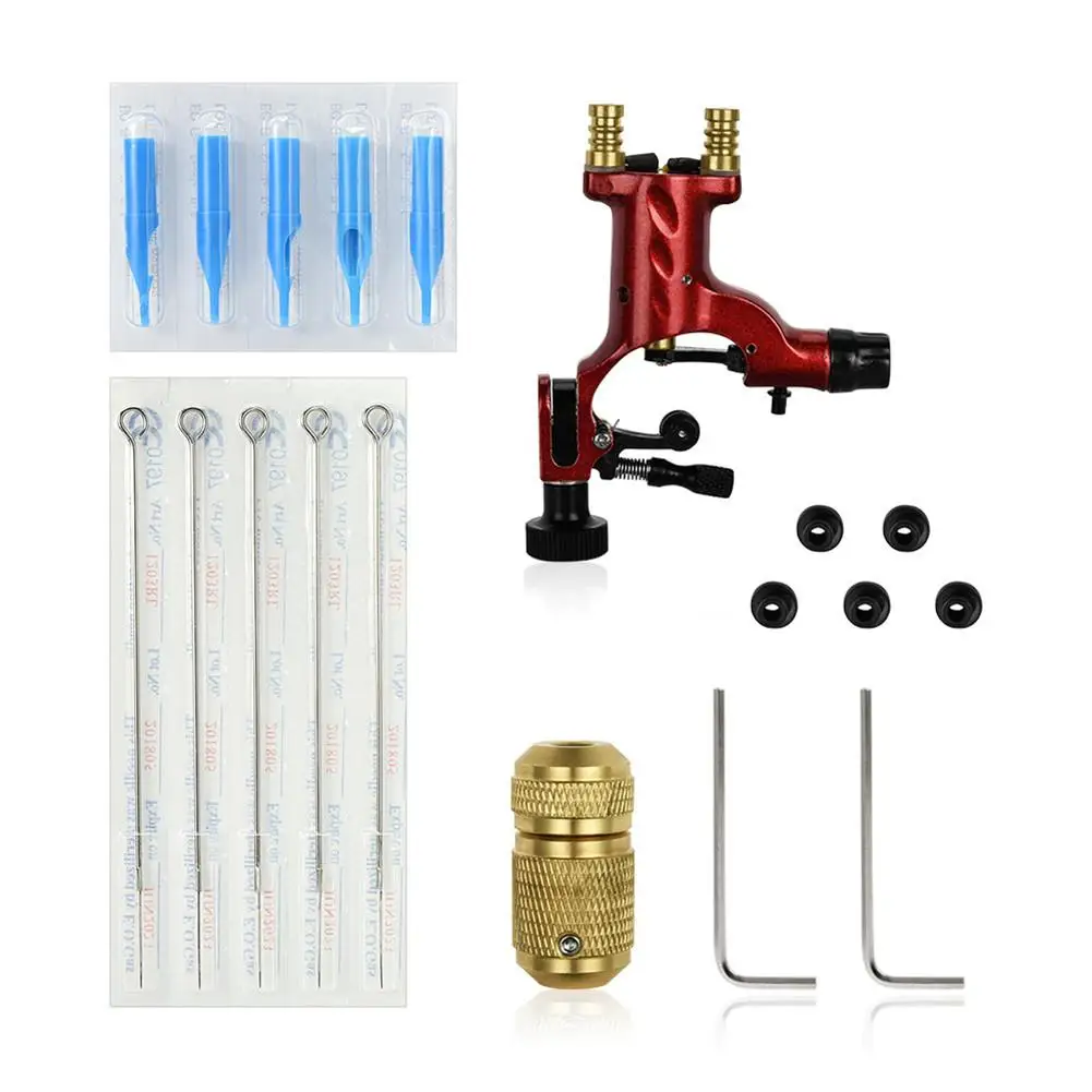 

4 Colors Rotary Tattoo Machine Set Kit Adjustable Professional Tattoo Machine Needles Elastic Bandage Grip Tape Tattoo Kit
