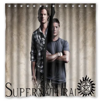 

Supernatural &Jared Padalecki &Jensen Ackles&Pentacle Printed Waterproof Polyester Shower Curtain(Size:180X180CM)