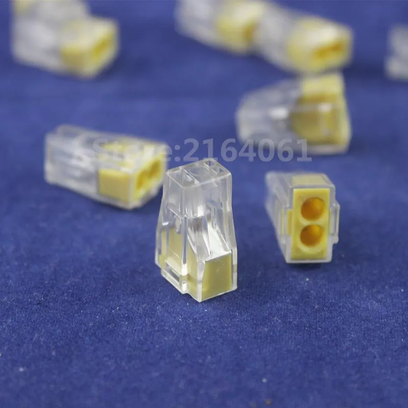 

50pcs (773-102) Push Wire Connector For Junction Box 2 Pin Conductor Terminal Block For AWG 18-14 /PCT 102