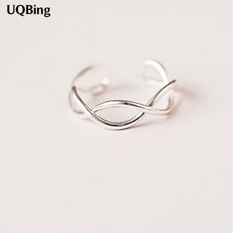 

New Arrivals 925 Sterling Silver Cross Wave Ring For Girl Women Gift Jewelry Drop Shipping