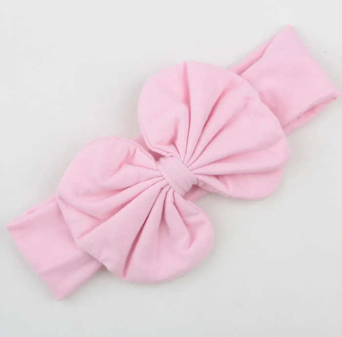 Новая мода милый бантик в виде кроличьих ушек детские ленты для волос Ткань головная лента с бантом для девочек ванная шапочка для девочек детей - Цвет: pink
