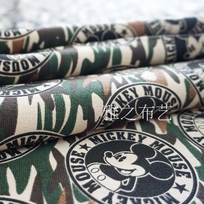 90*145 см Микки Мышь хлопок холст Ткань лоскутное для DIY четверти Вышивание для Подушки Обувь сумка рубашка Куклы