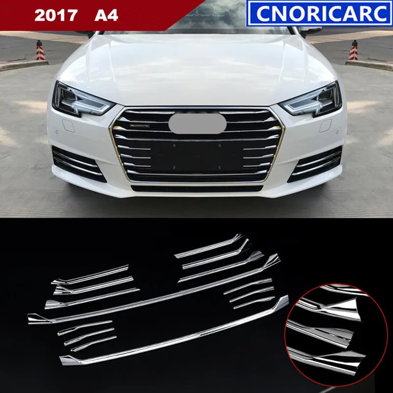 

CNORICARC Front Bumper Middle Grill Grids Trim Strips Car Styling Exterior Modification Accessories Sticker For Audi A4 2016-17