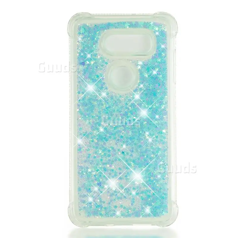 Dynamic Liquid Glitter Sand Quicksand TPU Case for LG V30 - Silver Blue Star