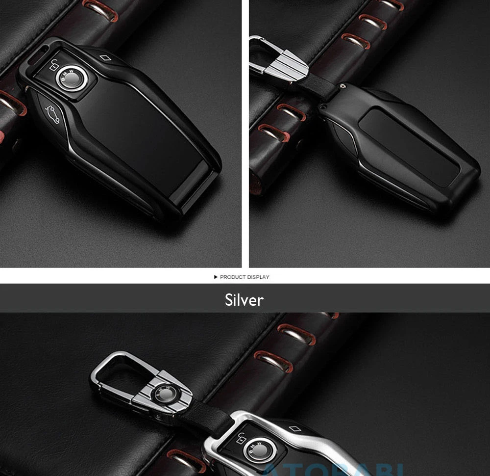 Роскошный металлический ключ для авто из алюминиевого сплава чехол сумка держатель брелок для BMW 7 серии 730i 740i lcd автомобильные ключи чехол оболочка