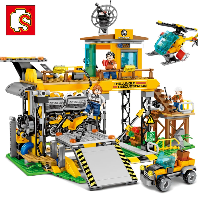 

Emergency Rescue Station Building Blocks Compatible Legoed DIY Rescue vehicle Helicopter Blocks Bricks Children Educational Toys
