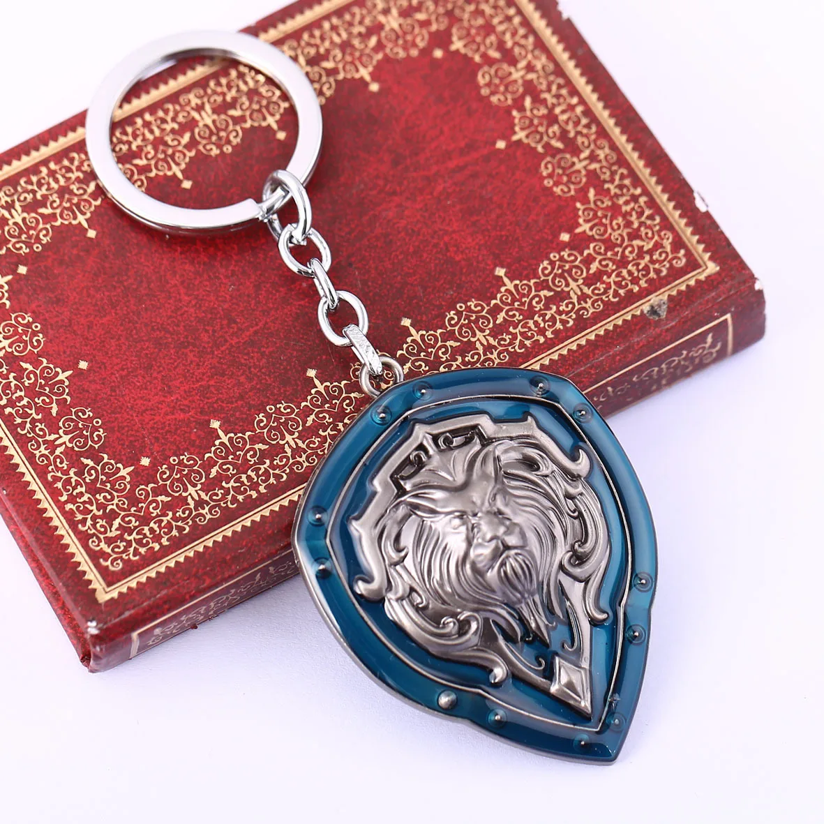 В стиле панк WOW игра Glory for the Alliance брелок со львом античный серебряный Голова