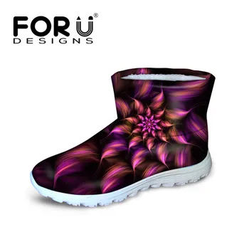 

FORUDESIGNS Floral Style Women Snow Boots Winter Warm Ladies Short Cotton Ankle Boots for Female Waterproof Rain Boots Casual