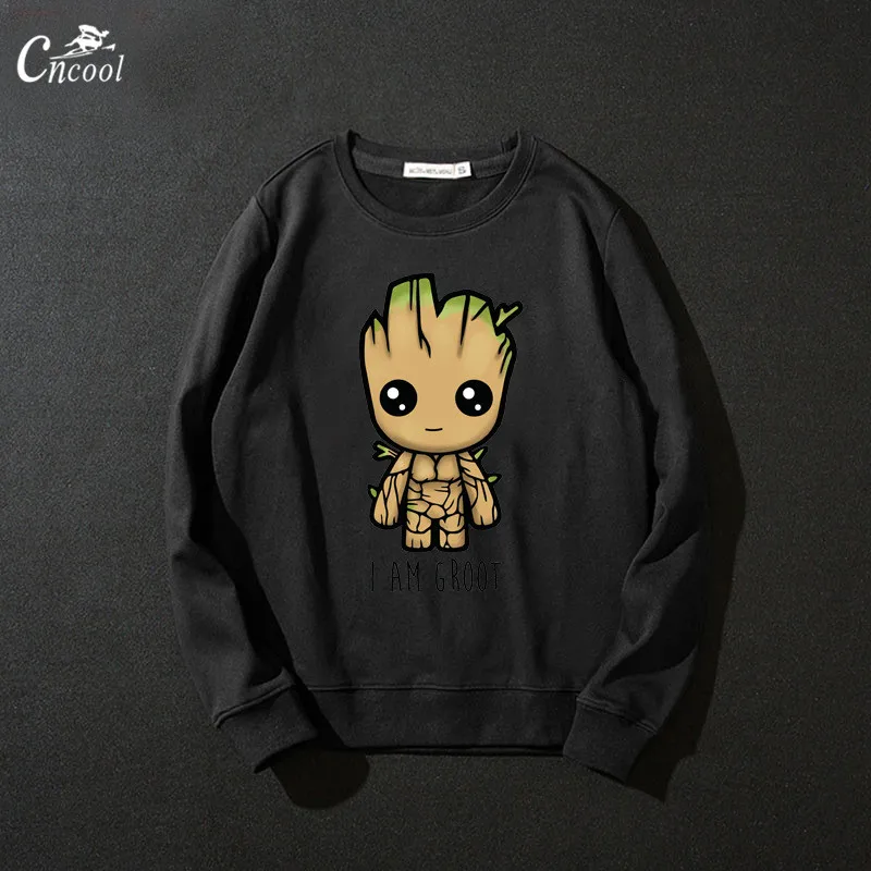 

Black Hoodies Sweatshirts Women Guardians of the Galaxy Groot Print Female Sweatshirts 2019 Hip Hop Female Long Sleeve Tops