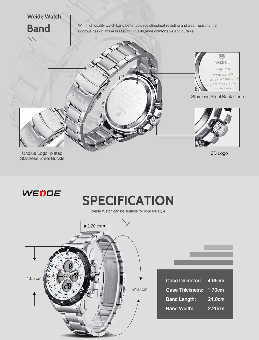 Weide оригинальные мужские противоударные водонепроницаемые электронные часы, кварцевые мужские спортивные часы с ЖК-дисплеем, хронограф, белые, relogio automatico masculin