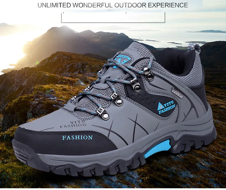 Men Hiking Shoes Waterproof Anti-Skid Outdoor Trekking Shoes High Quality Climbing Sneakers Man Sports Shoes Plus Size 39~47 (10)