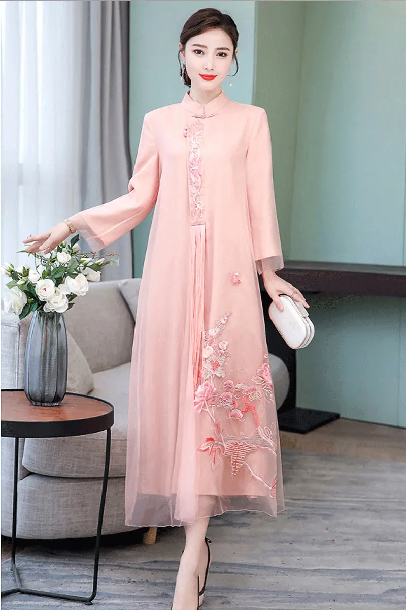 2019 verano vestido chino chica vestido de dama de honor vestidos de fiesta boda mejorado las mujeres qipao cheongsam elegante baile de graduación vestidos - 6