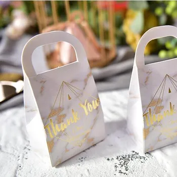

free shipping portable marble paper THANK YOU party gift bags , MT03