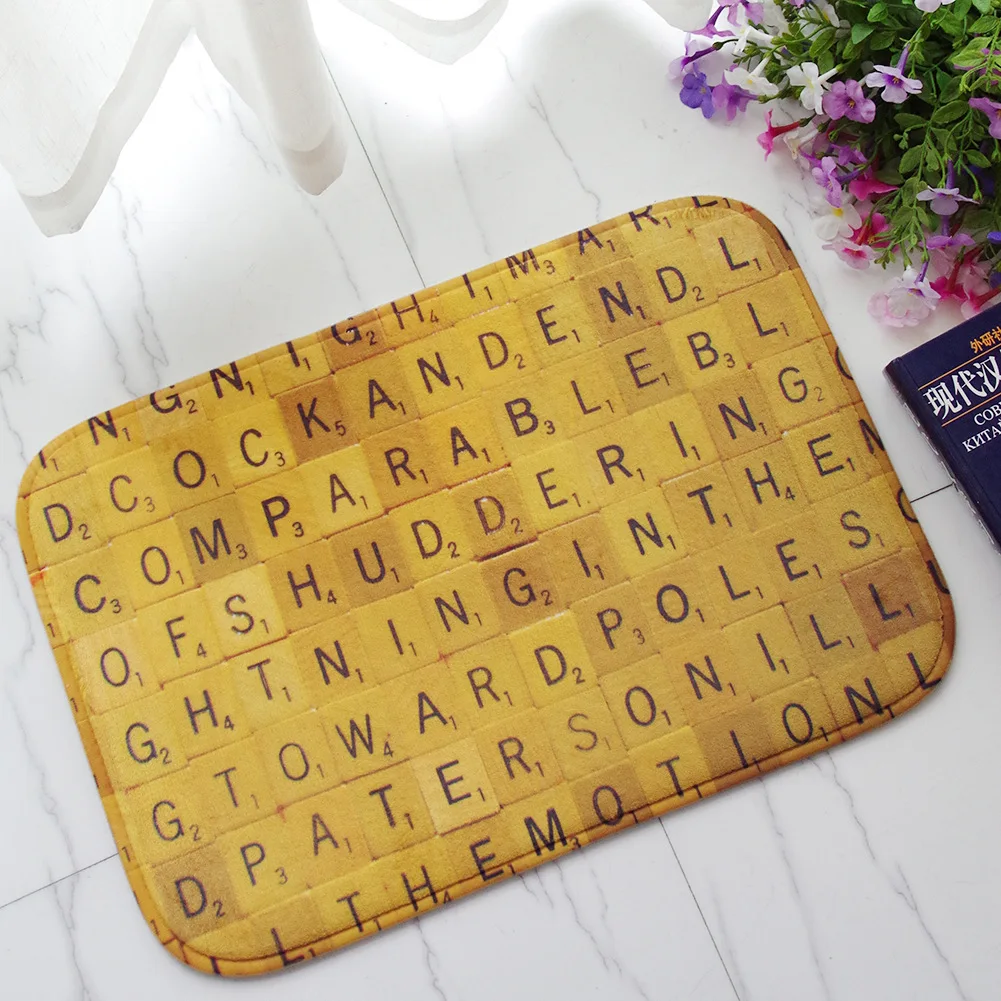 Honlaker Bamboo Pattern Doormat Thick Flannel Absorbent Floor Mat Non-slip Floor Mats for Bathroom Doors Entrance Door Mat