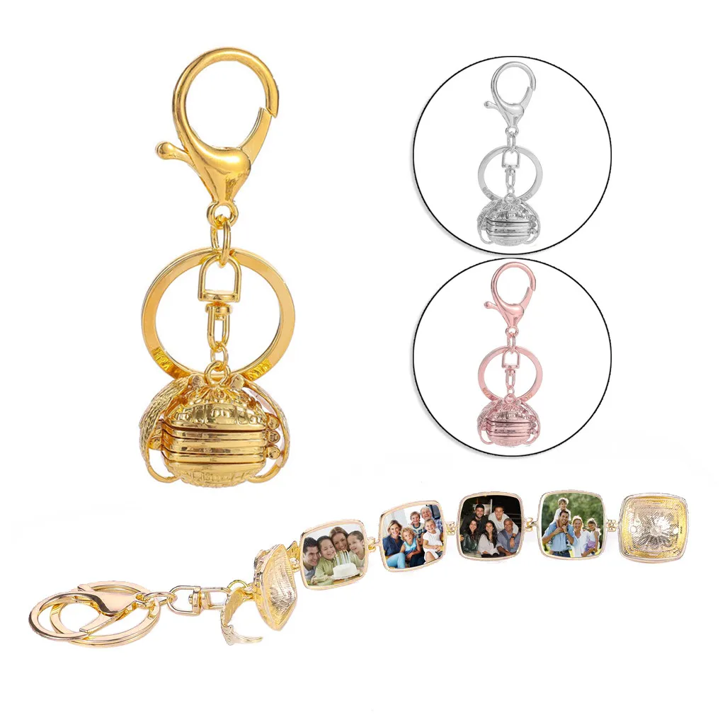 

Angel Wings Geometric Square Multilayer Phase Box Keychain Pendant Ladies