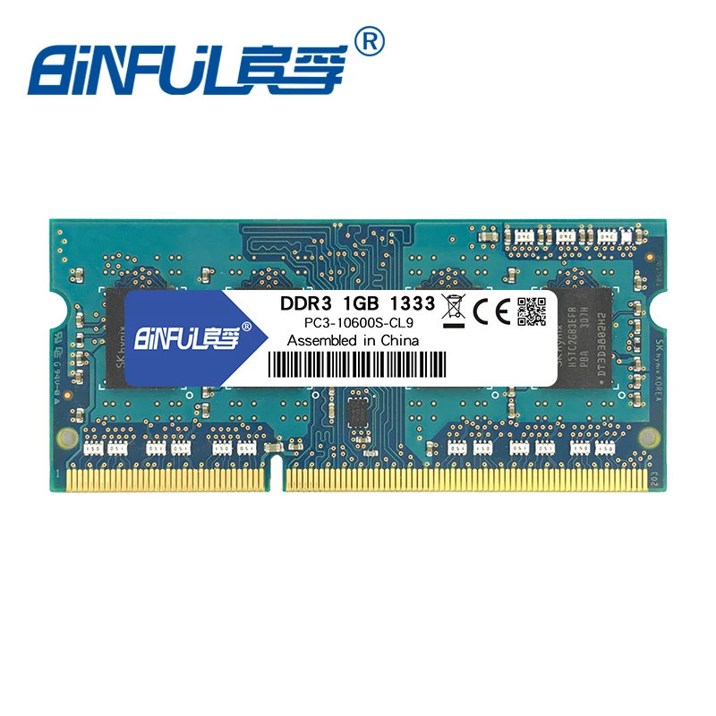 BINFUL ddr3 1GB 1333mhz PC3-10600 204pin оперативная память Sodimm для ноутбука