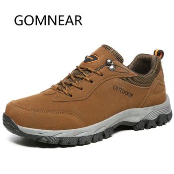 

GOMNEAR New Arrival Men's Hiking Shoes Outdoor Breathable Anti-skid Camping Sneakers Trekking Tourism Mountain Boots For Men