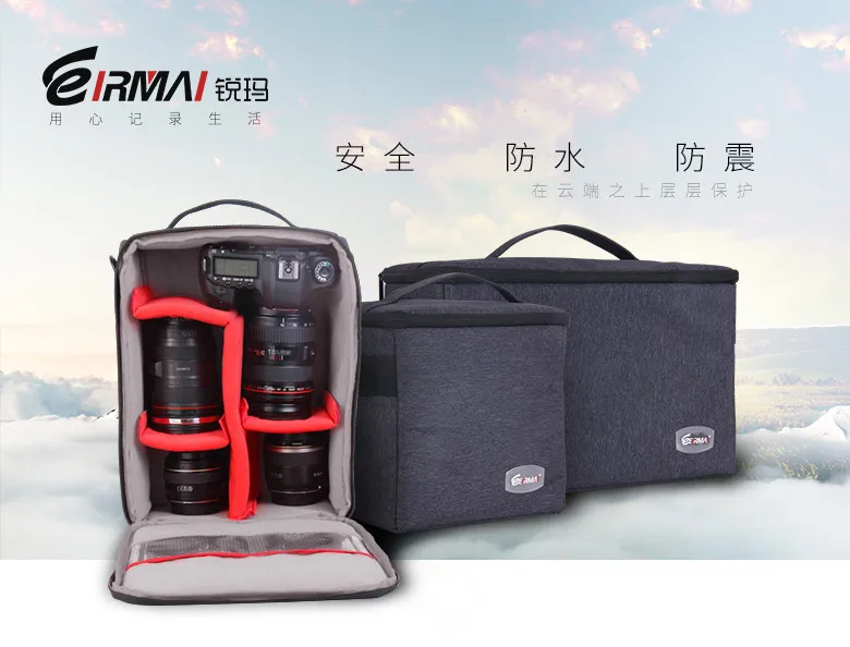 Eirmai многофункциональная водонепроницаемая сумка через плечо со вставкой перегородка мягкий внутренний мягкий чехол для камеры DSLR для Canon Nikon sony SLR